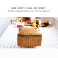 thumbnail image 2 of Imitation Rattan Lunch Bag Portable Waterproof Shockproof Thermal Cooler Insulated Bento Box Carry Tote Picnic Bags Storage Container, 2 of 7