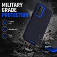 thumbnail image 4 of Blue Heavy Duty Phone Case for Samsung Galaxy A16 5G, Military Grade Shockproof Triple-Layers Rugged Cover, Anti-Scratch Non-Slip Design with Full Camera Lens Protection, 4 of 11