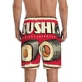 thumbnail image 3 of Kdxio Sushi Retro Sign Print Mens Sleep Shorts Bottoms Soft Comfy Pajama Wear Pants with Drawstring Pockets, 3 of 7