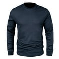 thumbnail image 3 of WREESH Mens Henley Shirts Workout Shirt Knit Undershirt Solid Long Sleeve Crew Neck Pullover Slim Fit Causal T Shirts Blue, 3 of 7