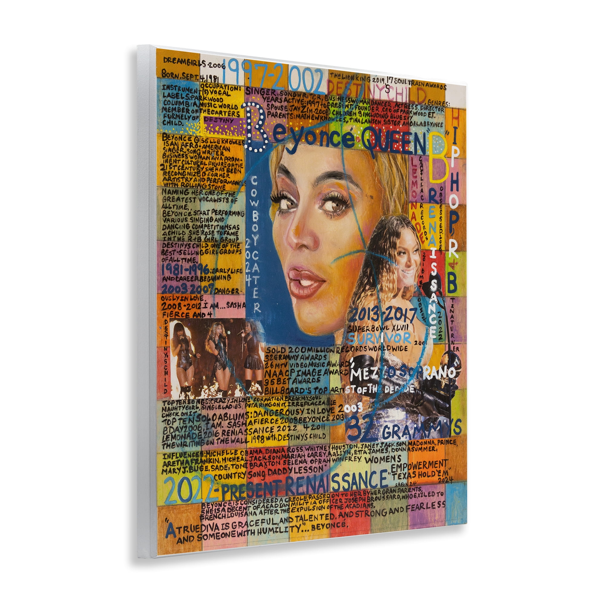 Stupell Industries Beyonce Musician Collage People Drawing Unframed Art Print Wall Art, 11 x 14