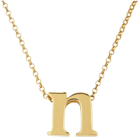 Initial n gold over sterling silver pendant