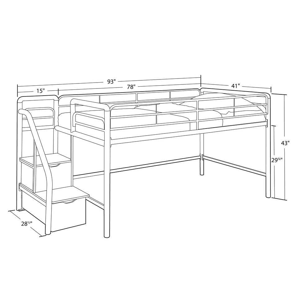 Dhp Junior Twin Loft Bed With Storage Steps Multiple Colors - Loft Bed With Desk And Storage Steps Dhp Junior Twin Loft Bed With Storage Steps Multiple Colors - Loft Bed With Desk And Storage Steps