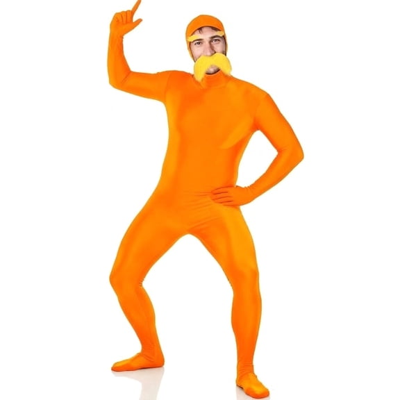 Halloween Orange Full Body Zentai Halloween Costume, Spandex Bodysuit