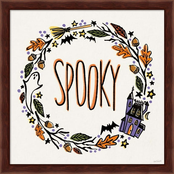 Great Art Now Halloween Wreath I by Anne Tavoletti, Framed Wall Art, 13.25W x 13.25H