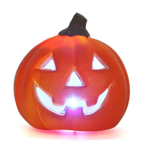 Fridja Halloween Pumpkin Lantern, Halloween Light Up Pumpkin Lantern Pumpkin Outdoor Halloween Decorations, Battery Operated Lighted Pumpkin for Party Indoor Halloween Decor, 4.8"x4.8" (Orange)