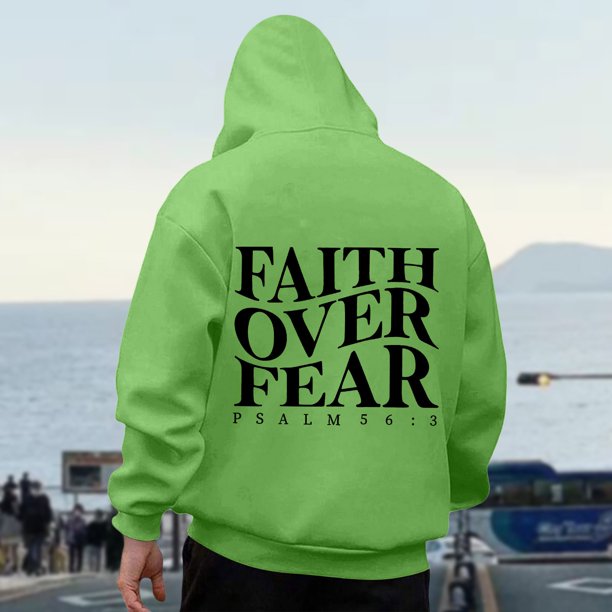 MHFRRA Sudadera con Capucha para Hombre, Holgada, de Manga Larga, con Estampados Delanteros y Traseros, para Uso Diario Informal En Otoño E Invierno Verde