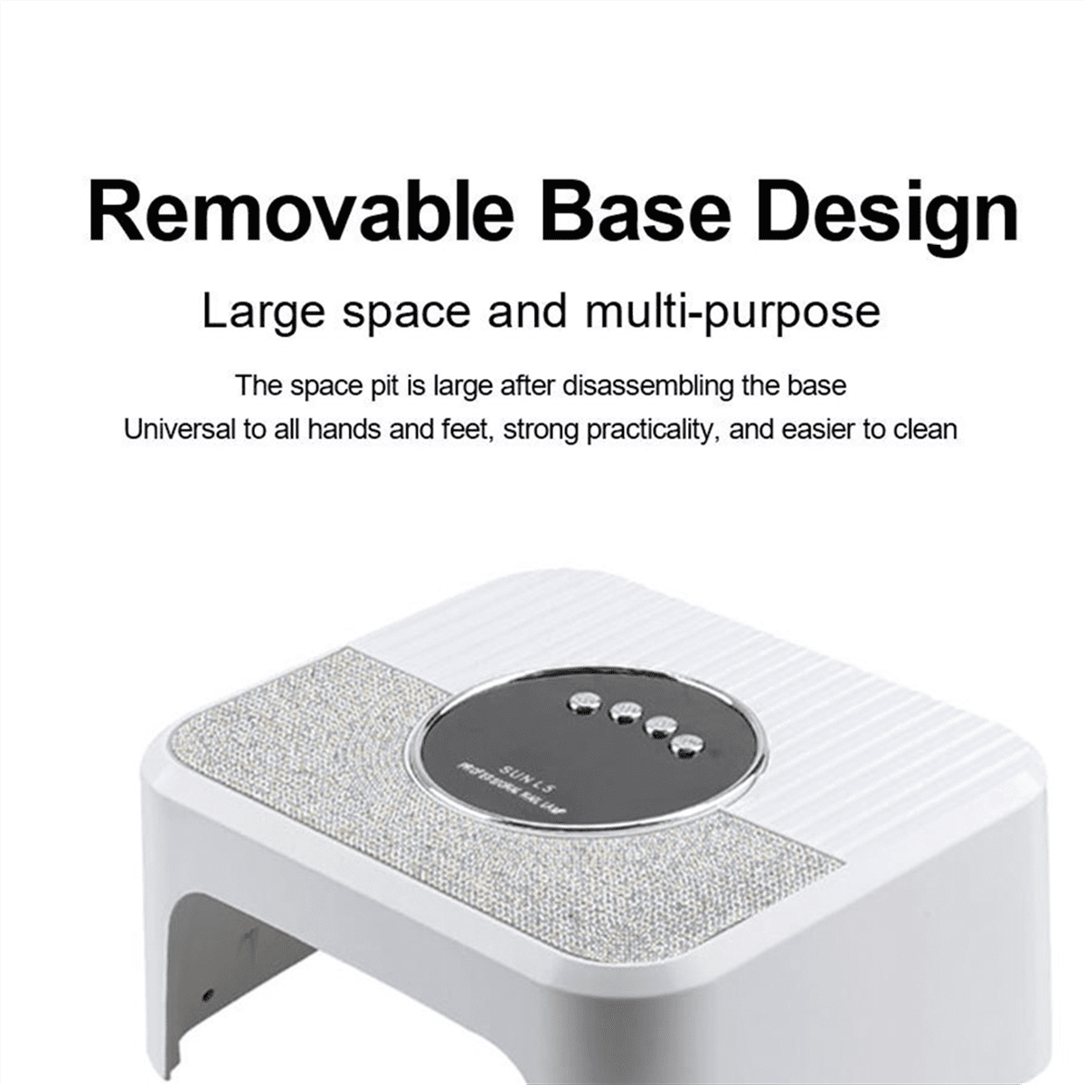 UV Nail Lamp Gel Nails,45LED Nail Lamp with 4Timer Mode,Gel Nail Lamp Decorated with Sparkling Nail Rhinestone White(US)