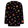 thumbnail image 5 of Womens Halloween Shirts Spooky 3/4 Sleeve T Shirts Funny Halloween Ghost Pumpkin Printed Tops Horror O Neck Pullover Three Quarter Length Blouse,3XL, 5 of 7