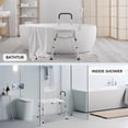 thumbnail image 3 of MaxKare Transfer Bench & Shower Chair with Backrest & Padded Armrests for Senior and Handicap, Toilet Rail, 10 Levels Height Adjustable, Rubber Feet, 300Lbs, 3 of 12