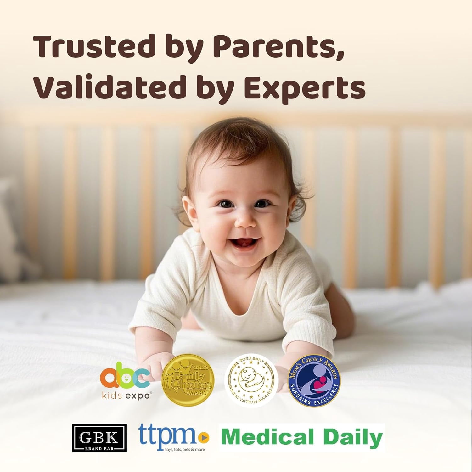 NETVUE Peekababy Baby Camera Monitor, Wireless Baby Monitor with Camera & Audio, 4-in-1 Crib Mount, Smart App, Sleep Analysis & Two-Way Talk