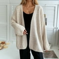 thumbnail image 2 of Women's Solid Batwing Sleeve Cardigan Oversized Open Front Knit Sweater No Button Lightweight Fall Winter Top for Lounge and Casual, 2 of 5