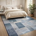 thumbnail image 3 of ODIKA 8'x10' Washable Area Rug Non-Shedding, Easy Care, Cow Melting Spotted Mosaic Block Contemporary Grid Fabric Print for King Size Bedroom Under Bed, Master Suite, 3 of 7