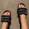 thumbnail image 4 of Moda mujer tobillo correa encaje verano diapositiva sandalias planas chanclas Shose Wmkox8yii  hj789, 4 of 5