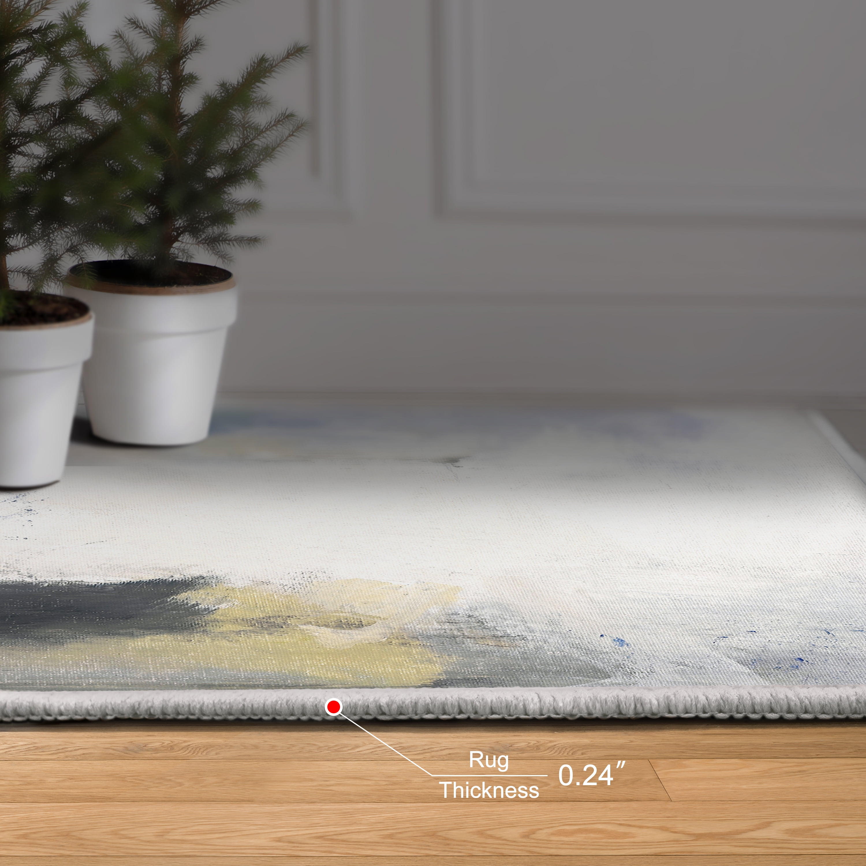 A New Dawn Washable Abstract Art Area Rug size 8'x10', Power-loomed, Heavenly Softness with Non-Slipping Backing
