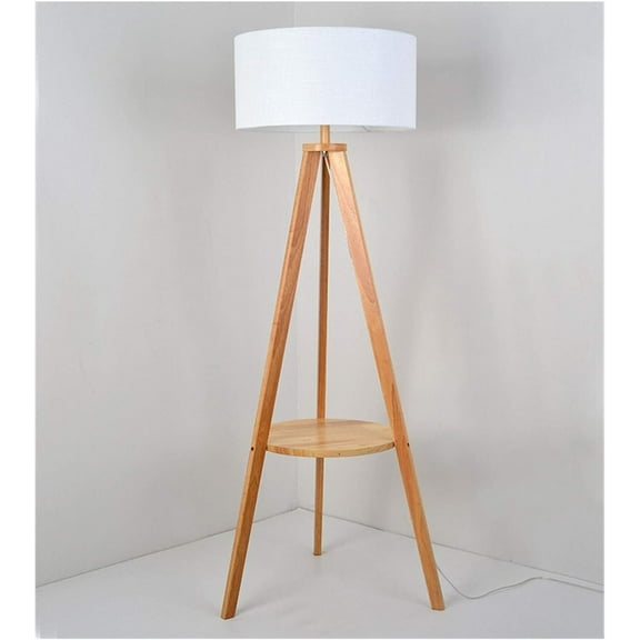 Floor lamp Nordic Solid Wood LED Floor Lamp Modern Wood Tea Table Bedroom Living Room Floor Light Floor lamp