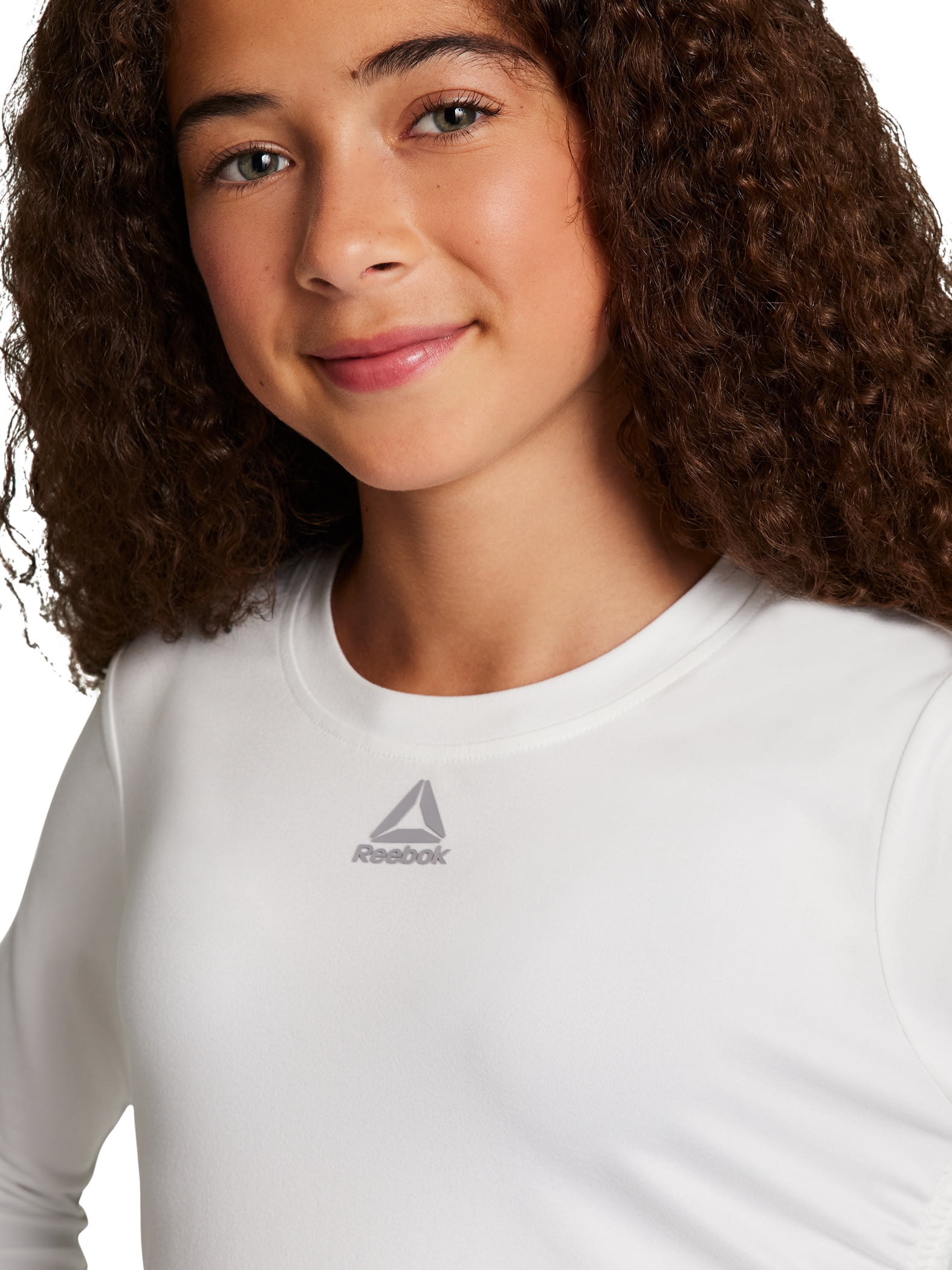 Reebok Girl's Legacy Performance Long Sleeve Side Ruched Top, Sizes 4-18