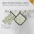 thumbnail image 4 of Yayeee Oven Mitts and Pot Holder Set of 2 Heat Resistant Kitchen Gloves Baking Hot Pad, Lush Greenery, 4 of 5