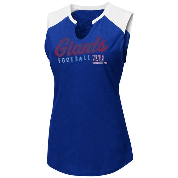 Women's Majestic Royal/White New York Giants V-Notch Muscle Tank Top