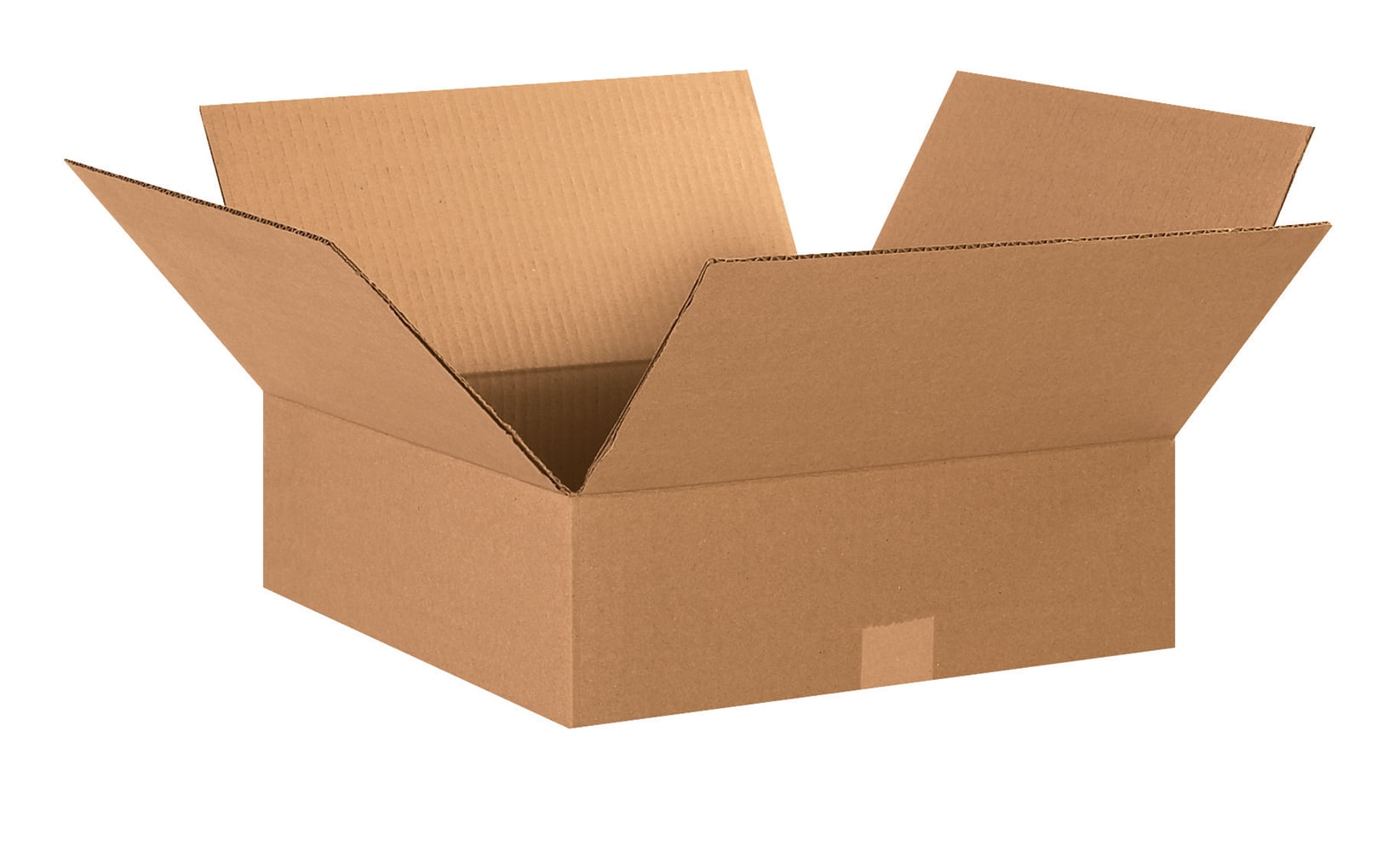Aviditi 15155 Flat Corrugated Cardboard Box 15" L x 15" W x 5" H, Kraft, For Shipping, Packing