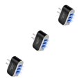 thumbnail image 2 of crativent US Plug Charger USB LED Cellphone Charging Adapter Portable Circuit for Protection Electronic Replacement Block Accessory Black 3Set, 2 of 6