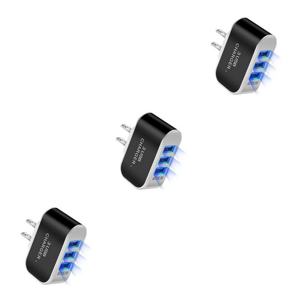 Sidaley Enchufe de EE. UU. de teléfono USB 3 puertos LED 110V Adaptador de carga de tableta Protección de circuito de viaje Bloque de oficina Type1 NO1
