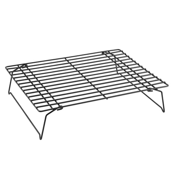 CHEFMADE Baking and Cooling Rack, 13.5-inch Non-Stick Stackable Collapsible Rectangle Wire Rack for Oven Baking (Black)