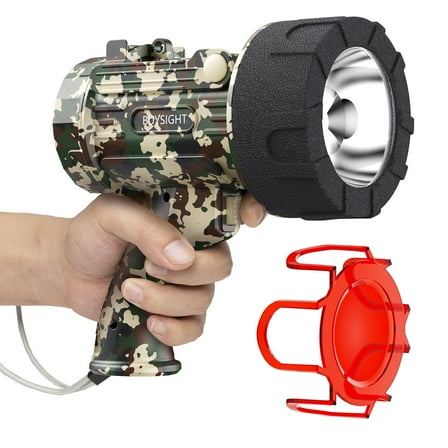 BUYSIGHT Rechargeable Spotlight Flashlight,1000000 lumens Hand held Spotlight Waterproof Flashlight Hunting Lamp with red Filter (Camouflage Green)