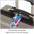 thumbnail image 3 of Square 2Pack PU Leather Flowers Cruise Luggage Tag with Privacy Cover and Name ID Tag for Travel Handbags Backpacks Luggage Tags, 3 of 6