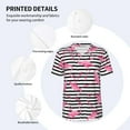 thumbnail image 5 of Fotbe Flamingos Baseball Jersey Shirt for Men and Women, Casual Short Sleeves Button Down T-Shirt-3X-Large, 5 of 9