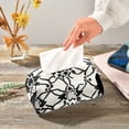 thumbnail image 5 of Geometric Floral Prints Tissue Box Cover Leather Square Rectangle Tissue Box Holder for Bathroom Living Room Desk Office Decor, 5 of 7