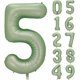 thumbnail image 1 of Yanonmyfd Globo número 1, globos de número grande de 40 pulgadas, decoración de fiesta de primer cumpleaños, color verde salvia,Globo número 5, 1 of 16