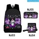 thumbnail image 1 of Kuromi-mochila escolar de Anime, bolso de hombro, estuche de lápices, conjunto bidimensional, estilo japonés, 1 of 3