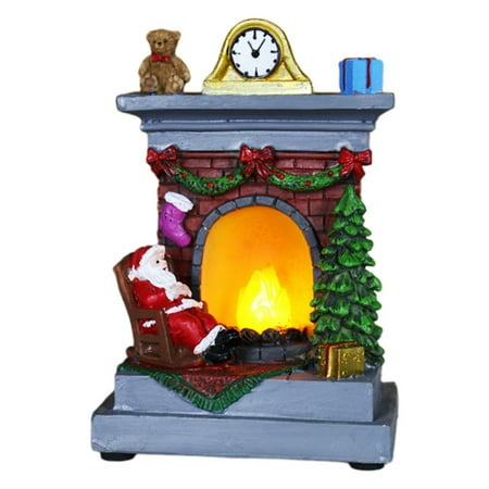 

Santa Hot Fireplace Cabinet Resin Ornament Christmas