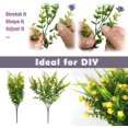 thumbnail image 3 of HESHENG Artificial Flowers for Outdoors, 8 Bundles Artificial Outdoor Plants UV Resistant Fake Plastic Flowers for Hanging Planter, Window Box Pot (Yellow), 3 of 14
