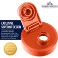 thumbnail image 6 of Wide Mouth Plastic Leak Proof Flip Cap Tangerine Orange Mason Jar Lids 4 Count, 6 of 10