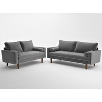 Uspridefurniture Hazen 2Pcs Velvet Living Room Set,Gray