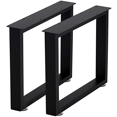 thumbnail image 4 of Set of 2 AnthroDesk Carbon Steel Metal Table Legs. for Dining Room, Patio, Coffee Table, Office, Home Office with Matte Black Powder Coating (RECTANGULAR-28), 4 of 8