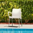 thumbnail image 4 of Luxury Commercial Living 31.5" White Outdoor Patio Dining Arm Chair, 4 of 5