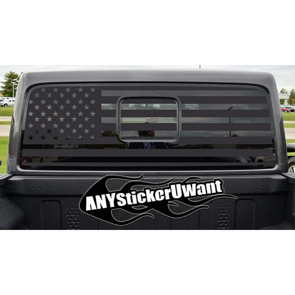 American Flag Rear Window Decal Vinyl Sticker Fits and Compatible with Jeep Gladiator Rubicon 2021