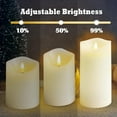 thumbnail image 3 of Rechargeable Flameless Candle, Flashing LED Pillar Real Wax Candle with Remote Control and Timer, Clear Glass Electronic Candles for Room Decoration, 1 Set of 3, 3 of 10
