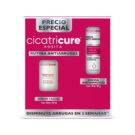 Kit rutina antiarrugas Cicatricure Rosita sérum facial + crema facial 2 pzas