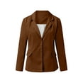 thumbnail image 2 of Glonme Womens Blazers Long Sleeve Casual Work Office Blazer Open Front Jacket Brown 3XL, 2 of 5