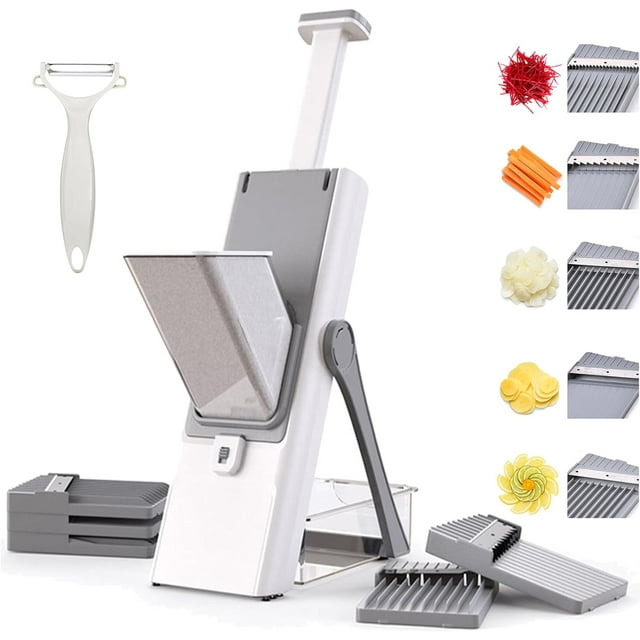 Cortador de Verduras Más Seguro para Cocina,Mandolina Segura para Cocina,Picadora de Verduras,Picador de Cebolla de Patata y Juliana, Cortador de Tomate y Fruta,Enviar Pelador de Verduras y Papas