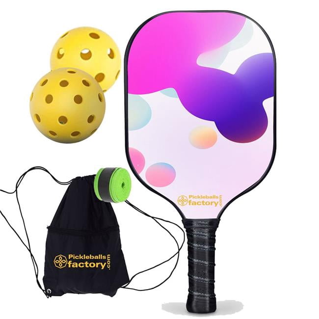 Pickleball Factory PB00011-12-C Near Me Pickleball Paddles - Irregular Shape Pickleball Rackets for Sale - Glow in The Dark Pickleball, Carbonfiber Graphite