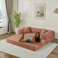 thumbnail image 6 of VFD Compression Sofa - 3 Seats Convertible Floor Sofa Bed - with Pillow Back Support Armrest - Comfy Foldable Sofa Bed Compressed Sofa in Box - Corduroy Fabric - for Living Room Bedroom, 6 of 12