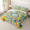 thumbnail image 3 of Manfei Boys City Map Twin Quilt Set,Cartoon Buildings Twin Coverlet Set,Gray,2pcs, 3 of 7