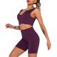 thumbnail image 1 of TFixol Conjunto deportivo para mujer Tops cortos acanalados Almohadilla extraíble Cintura alta, 1 of 8