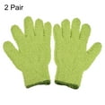 thumbnail image 3 of Uxcell Dusting Cleaning Gloves Microfiber Mittens, Green 2 Pairs, 3 of 5