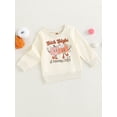thumbnail image 3 of Newborn Baby Halloween Sweatshirt Cute Pumpkin Pie Print Long Sleeve Pullovers Fall Tops for Toddler Girl Boy Fall Clothes, 3 of 8